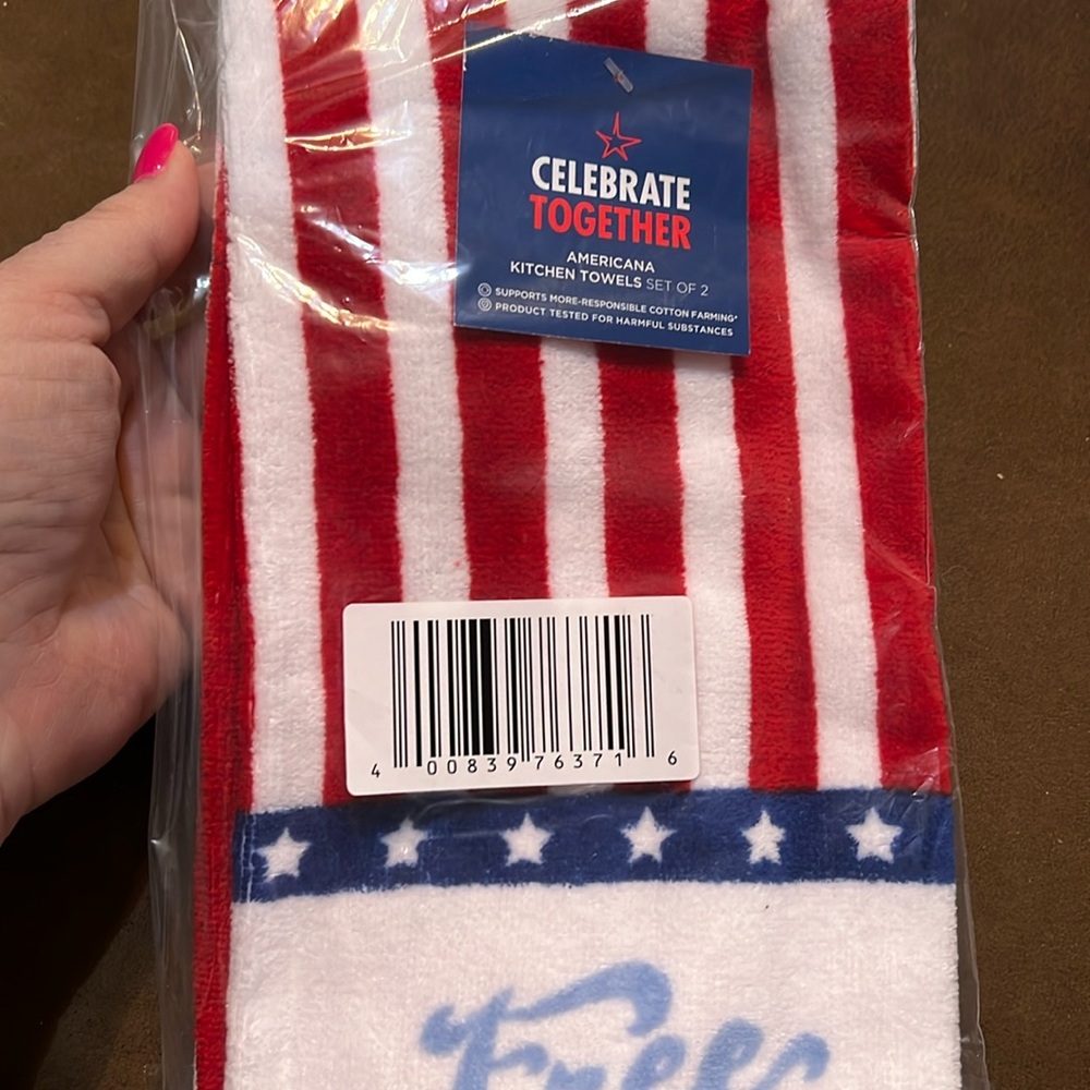 NWT Set of 2 Celebrate Together Americana Kitchen Towels